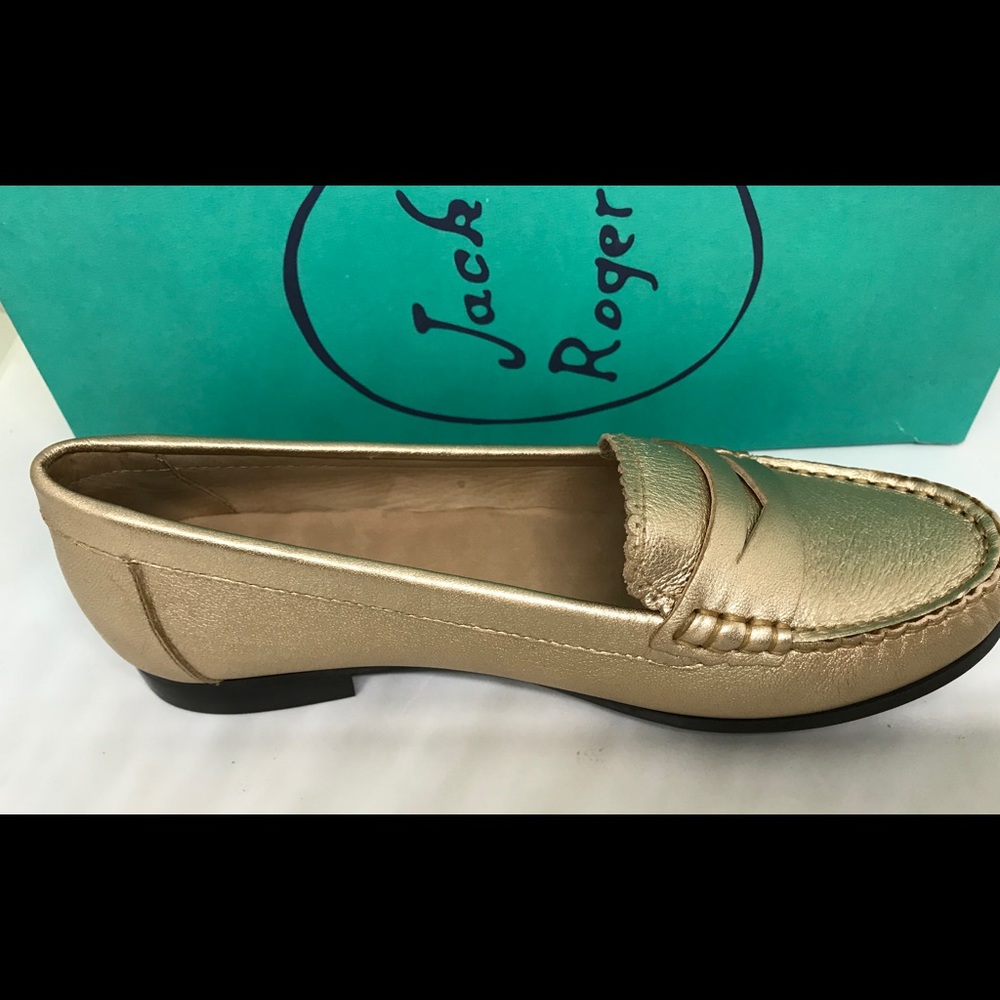 New Jack Rogers Quinn Penny Loafer 6M Platinum